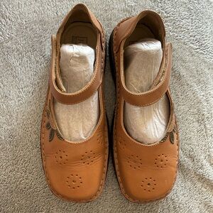 Josef Seibel Brown Leather Mary Jane Flats
